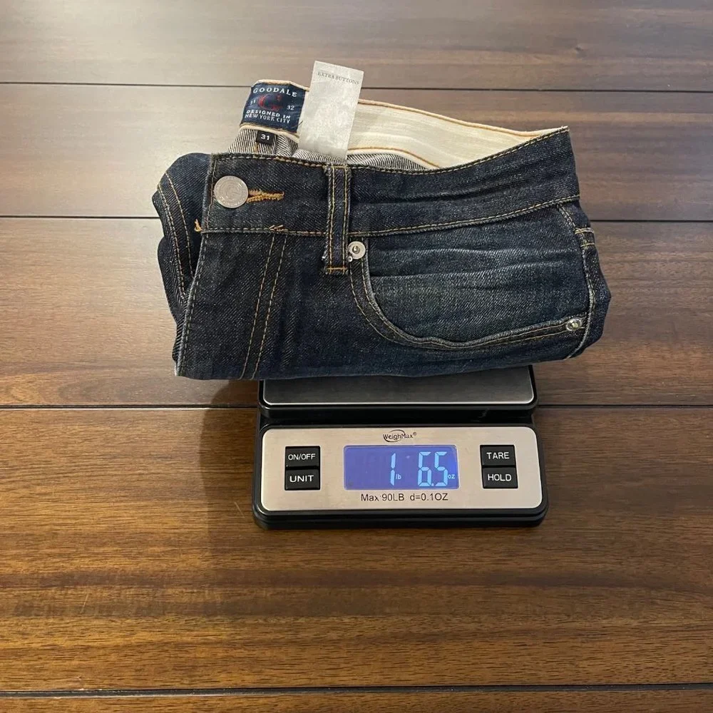 Goodale The Tailored Tapered Jean dark wash worn-in size 31x32